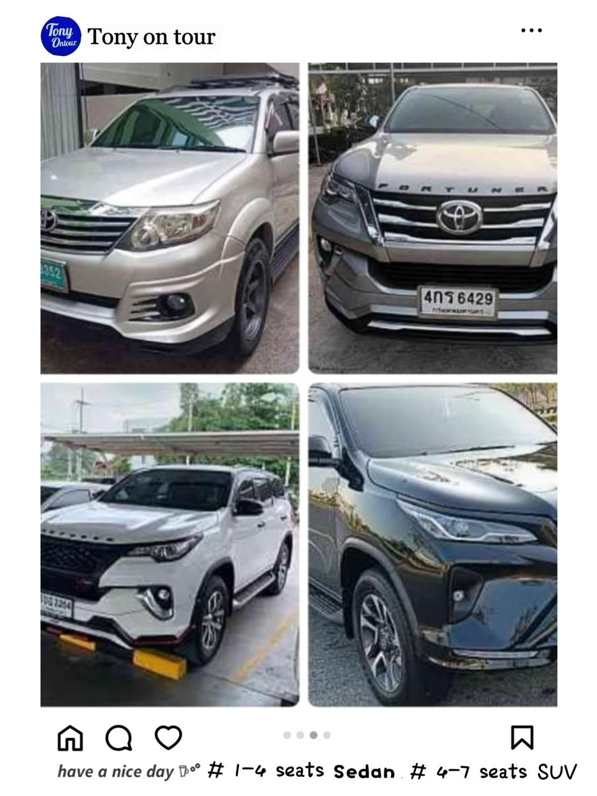 SUV 4-7 seats 包車車型